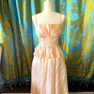 Vintage Gunne Sax gown blush pink cream gorgeous